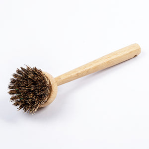 Bamboo long handle brush with Palm fiber bristles