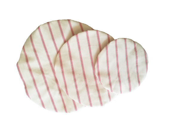 Bowl Cover Set with red stripes