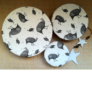 African Guinea fowl Bowl Cover set