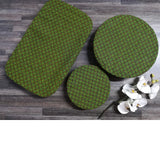 Shweshwe Dish Cover Set - green and yellow flowers
