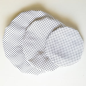 Bowl Cover Set - white polka dot fabric