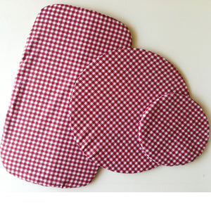 Dish Cover Set -red check print fabric