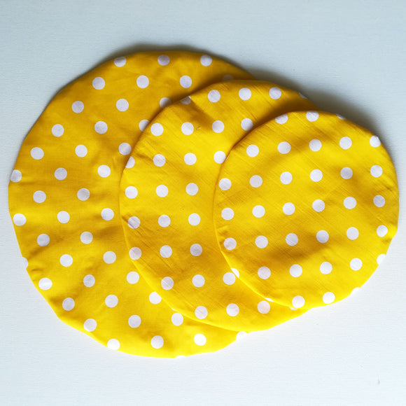 Bowl Cover Set -Yellow Polka dot